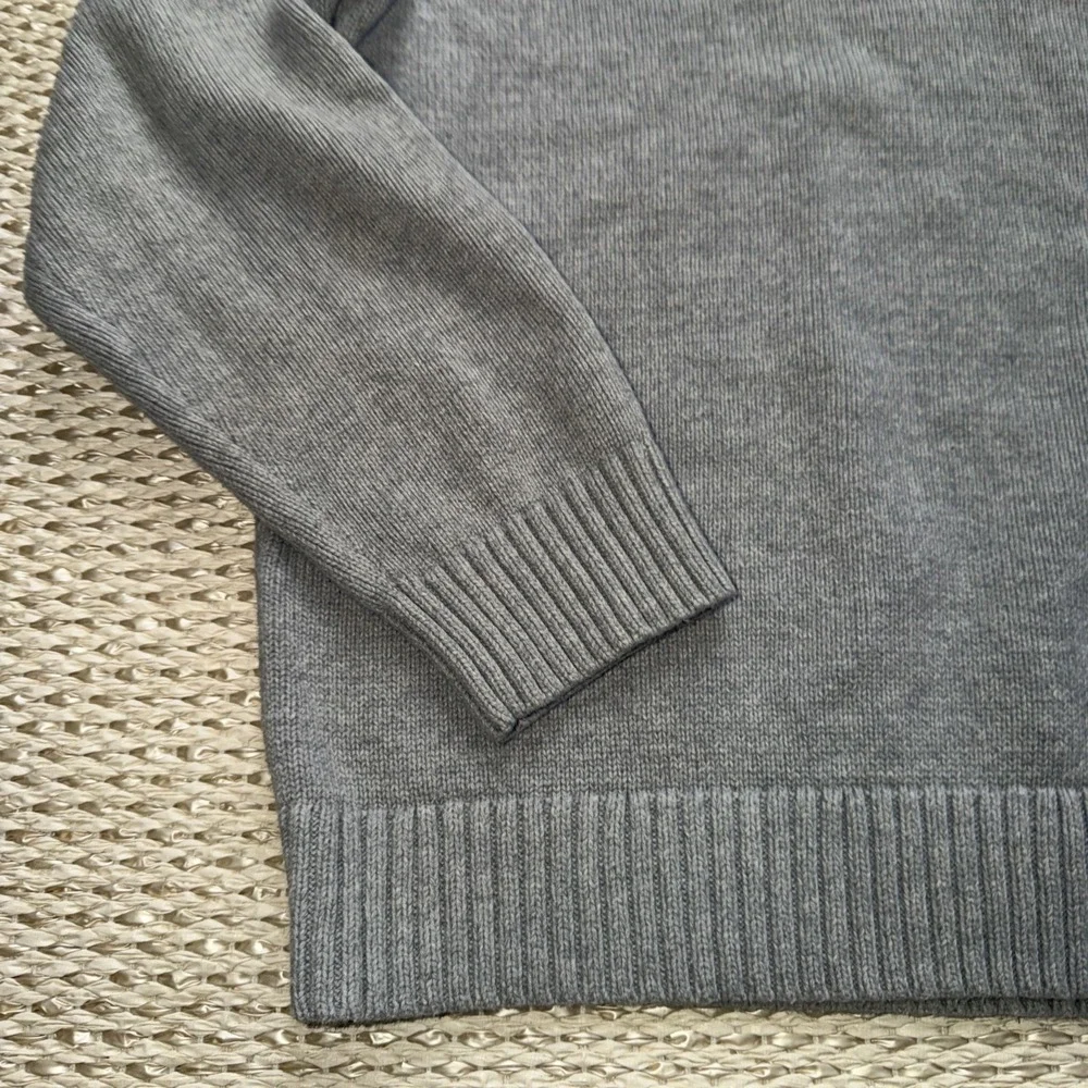 Men's‎ Vintage L L Bean Cotton Gray V Neck Pullover Sweater . Cable Knit. Large